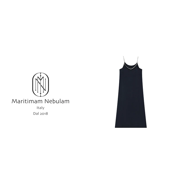 MN法式气质吊带裙舒适显瘦链条中长裙QZ150