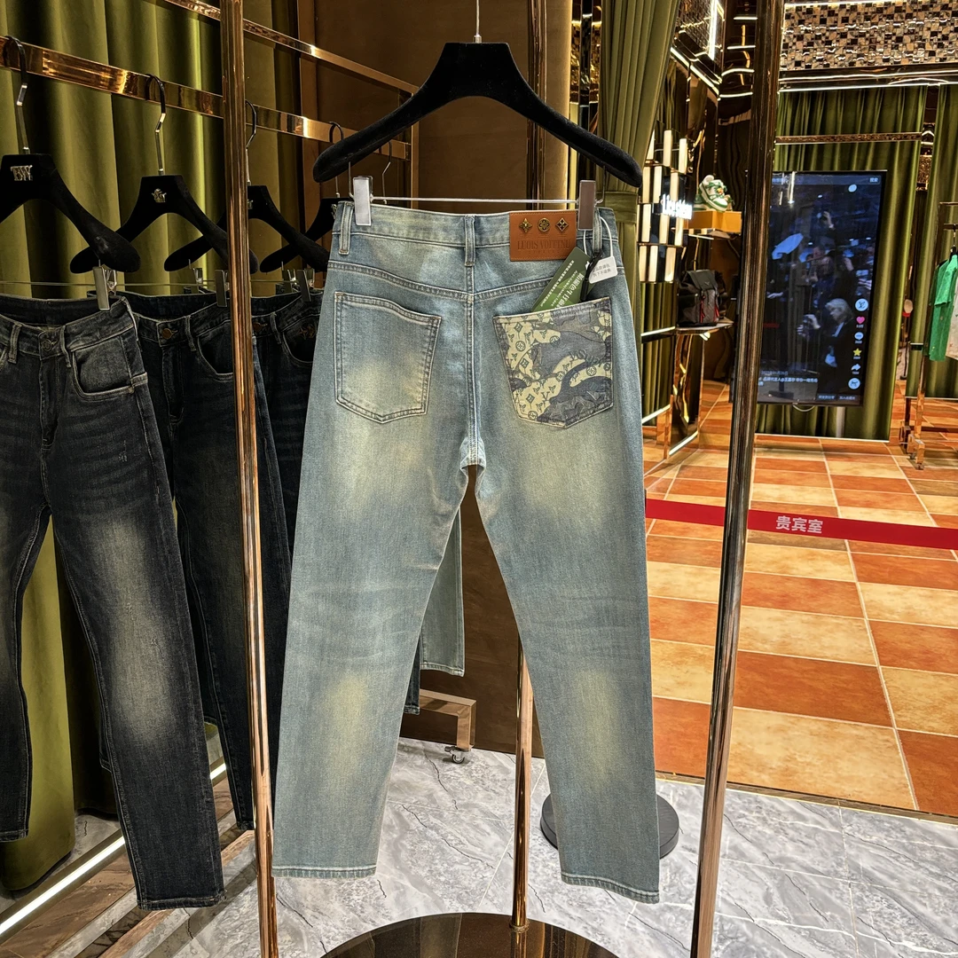 GD【强哥专属】新款轻奢潮牌重工定制洗水百搭牛仔裤-7882