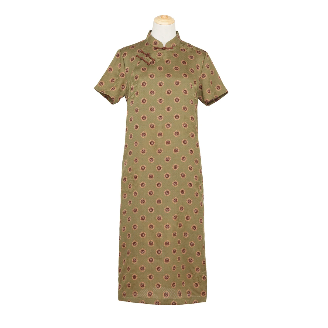 [芙蕖]FY8100610香云纱新中式改良旗袍连衣裙