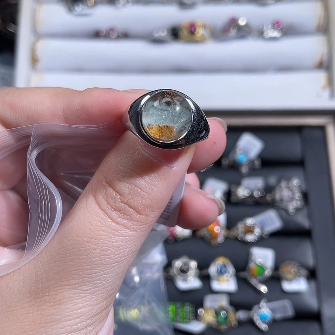 银S925镶嵌戒指水晶?****T