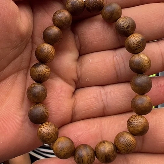 手串沉香白棋板头圆珠1.0多样性发货1条