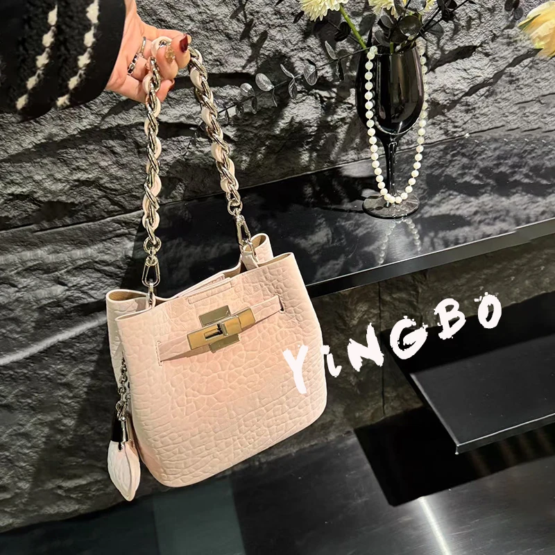 【英柏甄选】SD-5521-奶芙春桃 然与纯小众设计感时尚单肩百搭女包