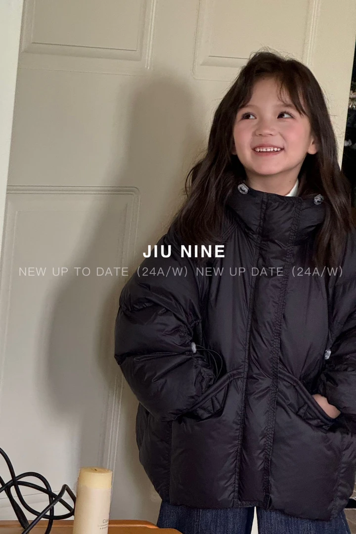 【原创设计品牌】9n&kids 6177韩潮高货女中大童羽绒服中长款白鸭绒