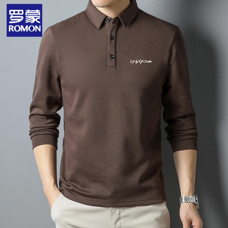 罗蒙卫衣男士长袖t恤2025年春季翻领打底上衣宽松休闲Polo衫男款