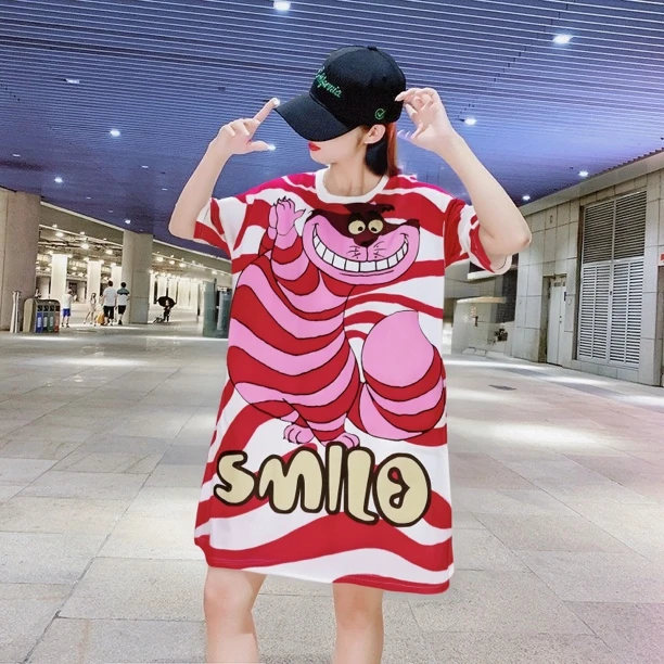 新款欧货夏季中长款女冰丝网眼速干宽松大版连衣裙百搭时尚睡裙