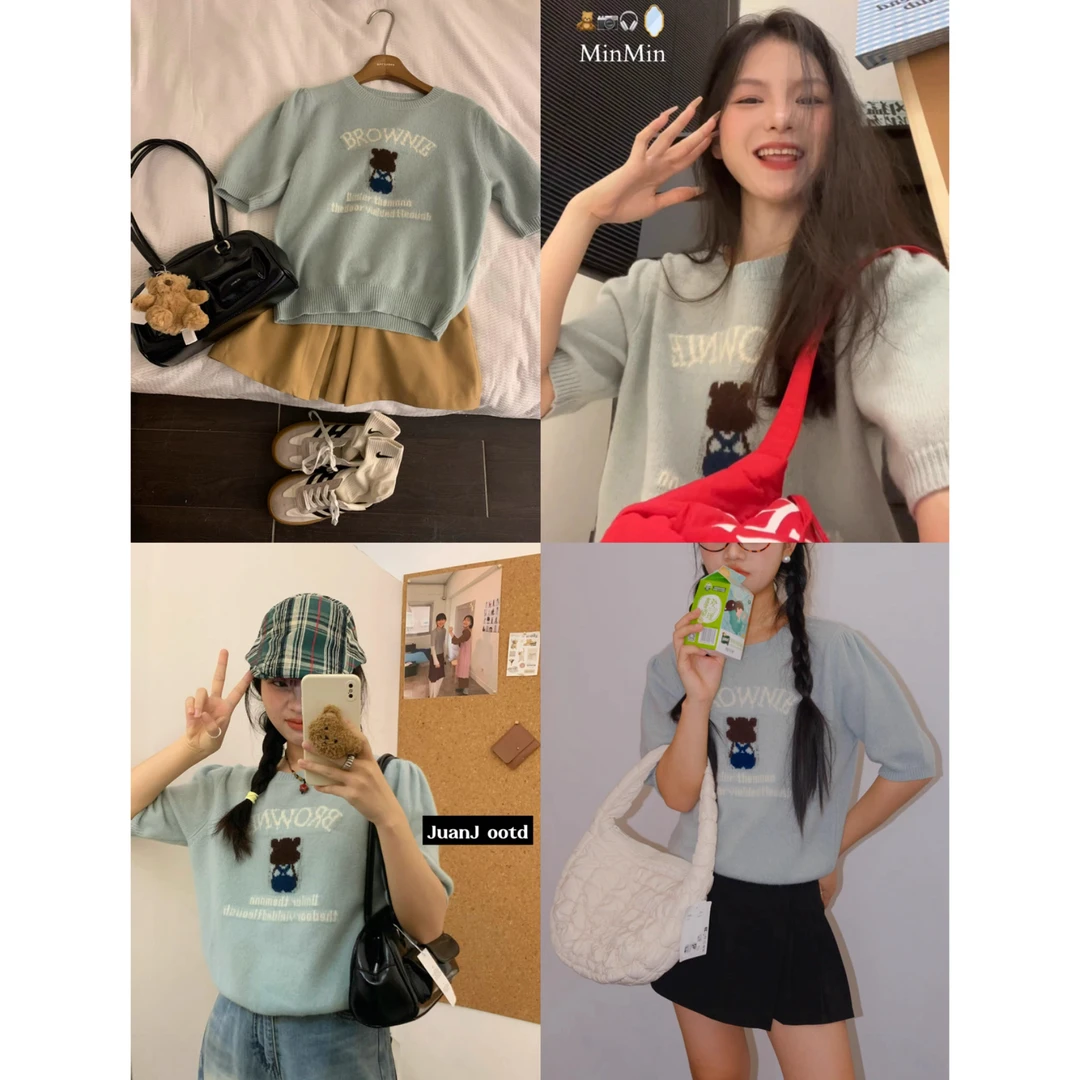 【清仓福利/NO退NO换】brow*针织小熊上衣～006