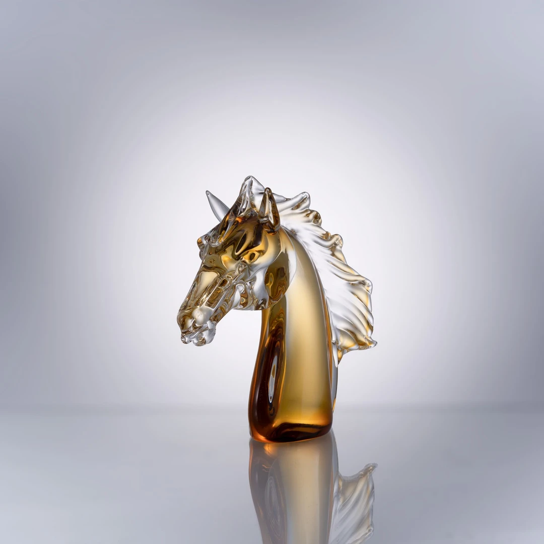 安桔东方美学【马首摆件】纯手工水晶琉璃极简送礼