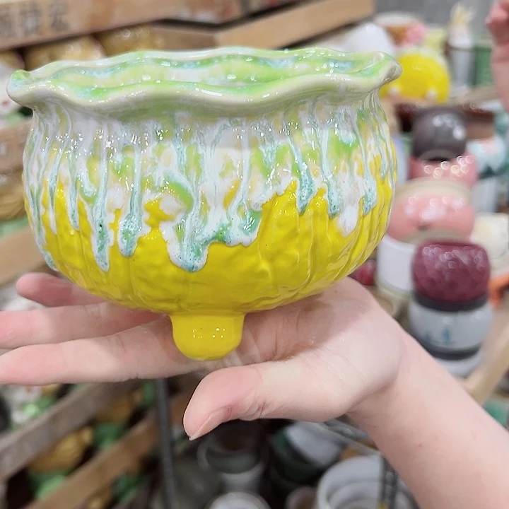 有孔.凑满10元发货多肉陶瓷花盆！