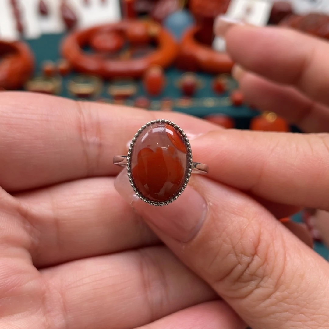 南红玛瑙川料南红戒指未镶嵌