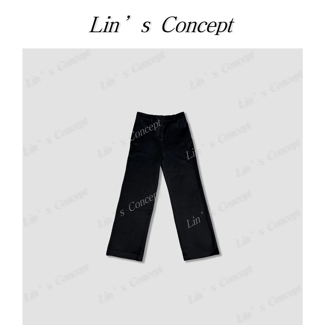 【Lin's concept】极简设计师款老钱风羊毛休闲裤 DL2404710