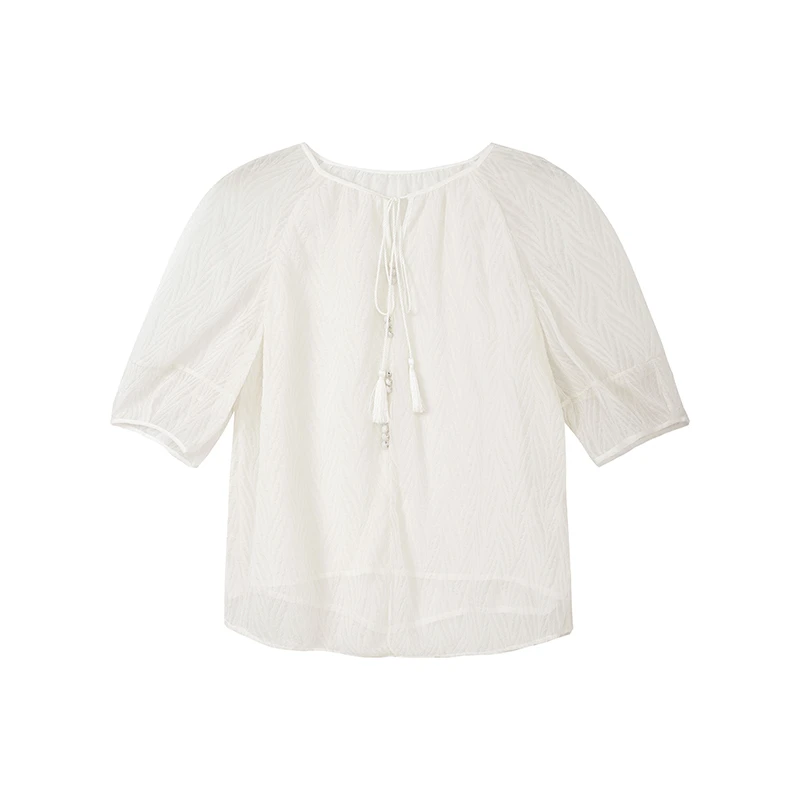 【小花专属】气质度假绑带慵懒感晕染上衣N2347