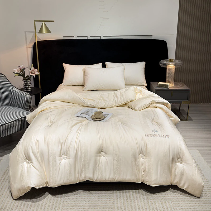 【卡瑞莎水光被】木本大提花羊绒蚕丝被秋被冬被