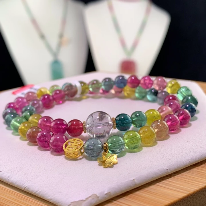 双色碧玺手链未镶嵌