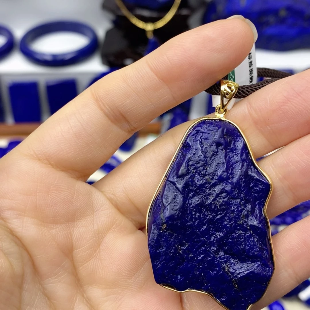 青金石颈饰银S925镀金镶嵌卿*