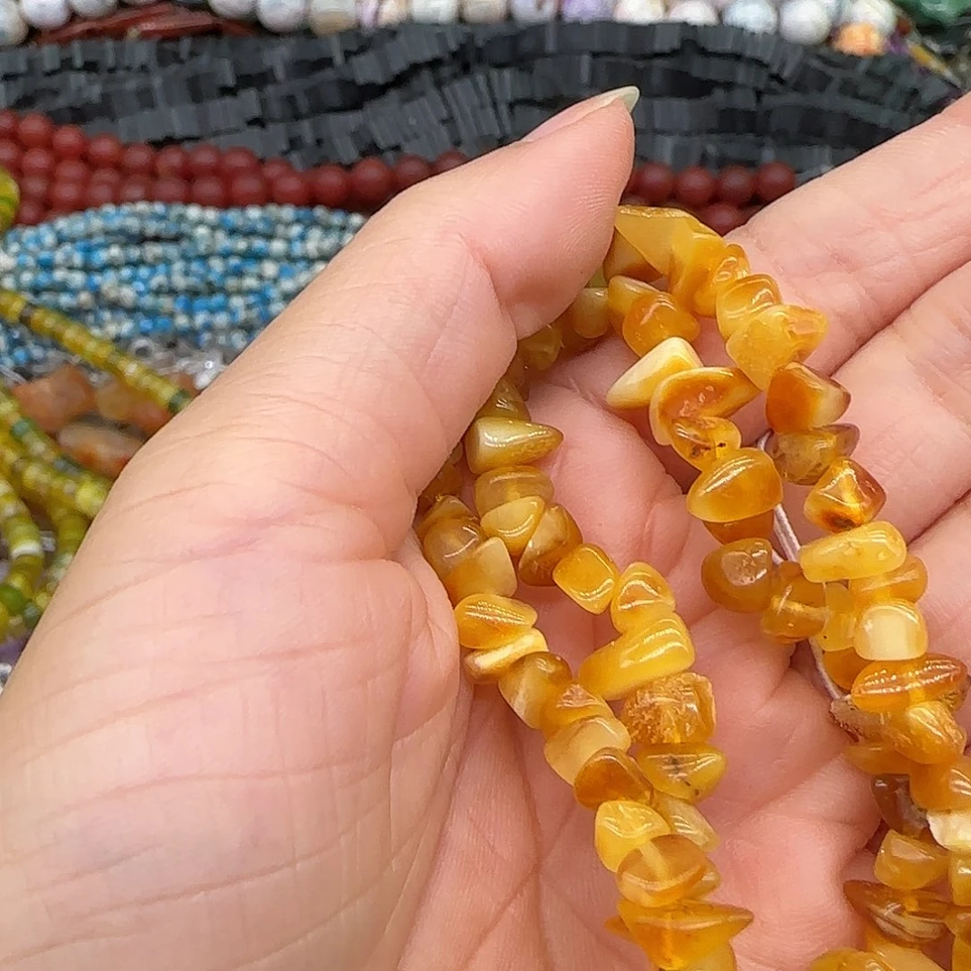 合金玛瑙/玉髓珠宝半成品蜜蜡6-8mm一条