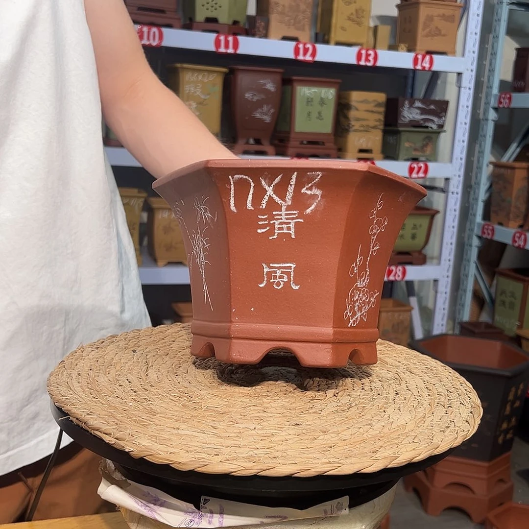 天心紫砂手工花盆