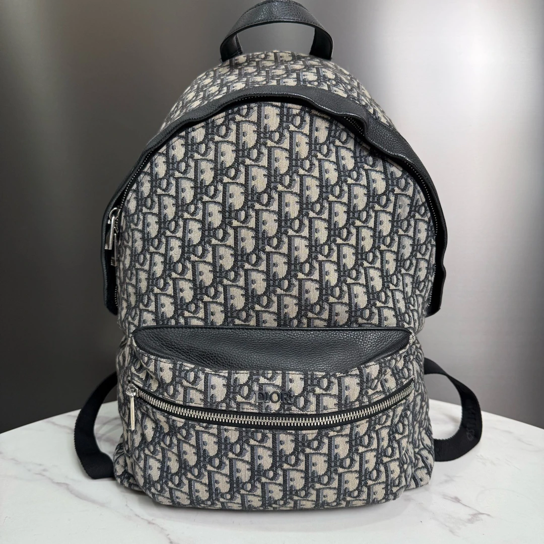 95新 DIOR/迪奥 压花徽标经典老花满印书包背包双肩包，16637258