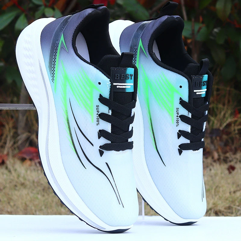 网面透气男鞋春秋新款潮流冰丝跑步鞋男款防滑防臭运动鞋旅游鞋子