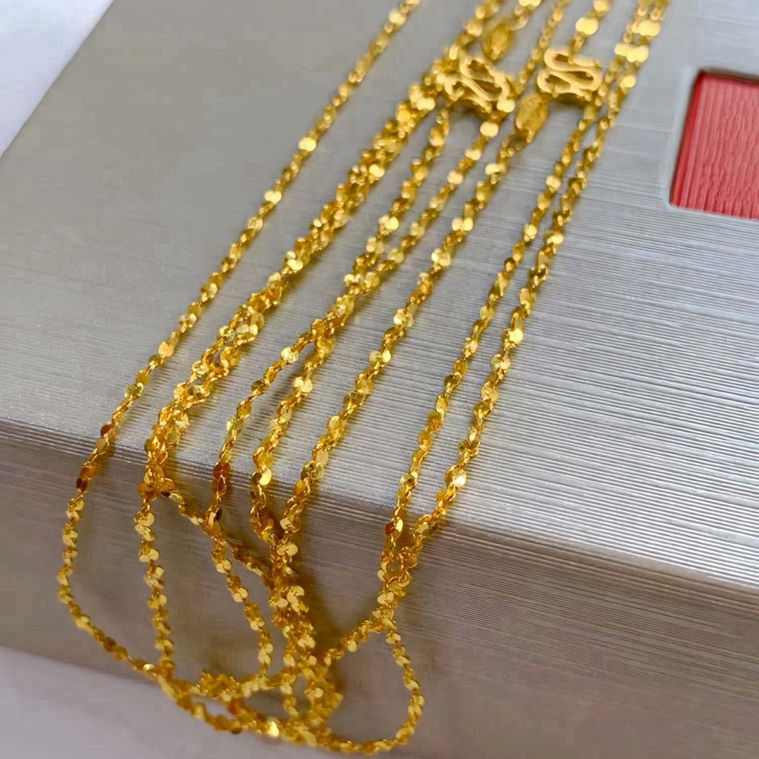 钛钢项链 M扣满天星碎银细闪波光粼粼diy细款裸链条闺蜜项链简约