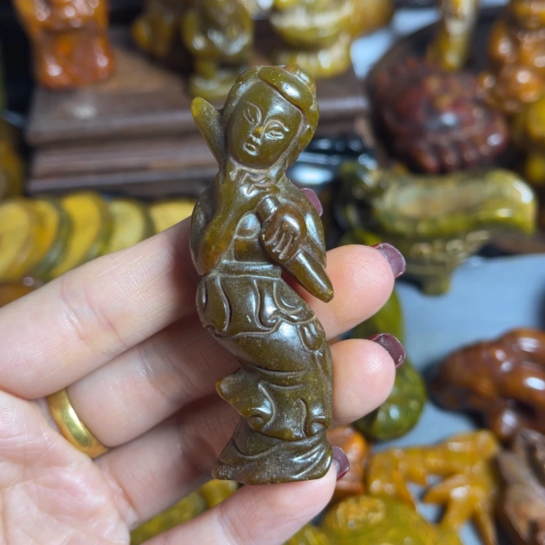 蛇纹石玉合金颈饰