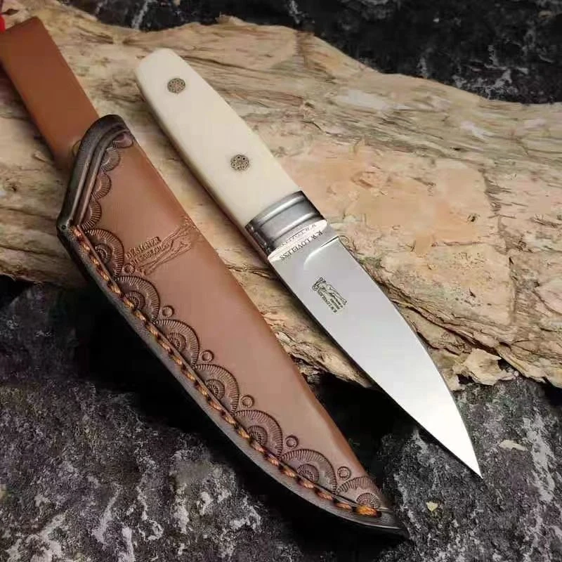 全疆包邮M390粉末钢高硬度直刀锋利刀户外小刀带皮套军工