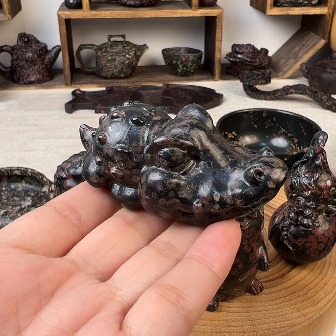 梅花玉茶宠茶摆件