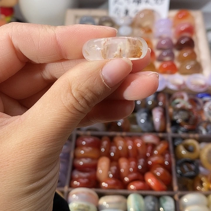 玛瑙/玉髓未镶嵌戒指A 24不退换港17+内径18.2