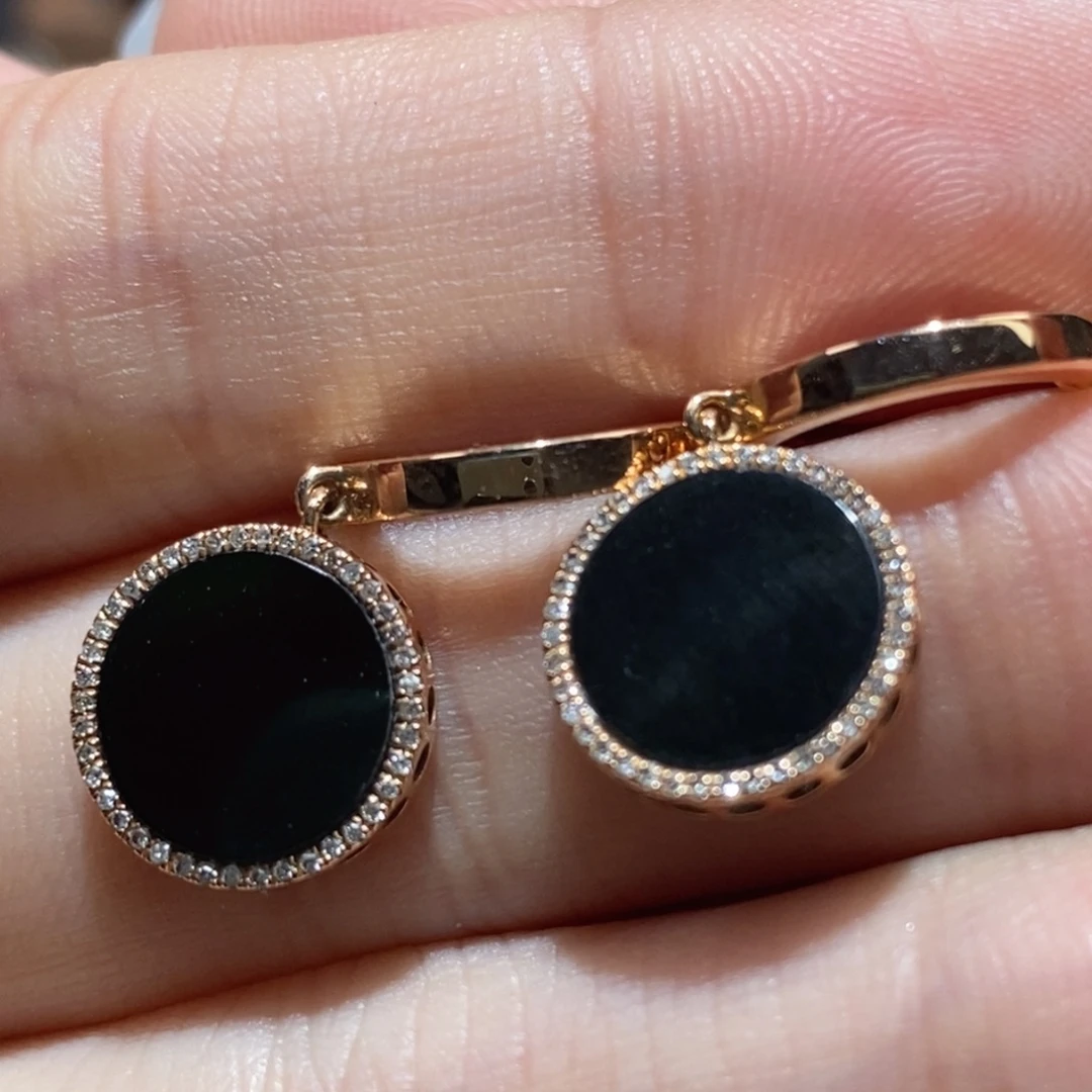 翡翠18K金镶嵌耳饰