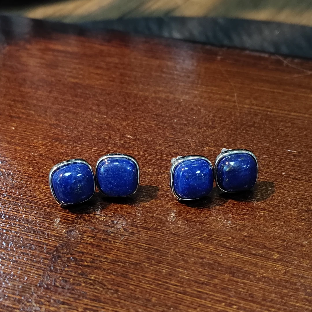 【书记甄选】青金石耳钉 多样式发一件  BB496