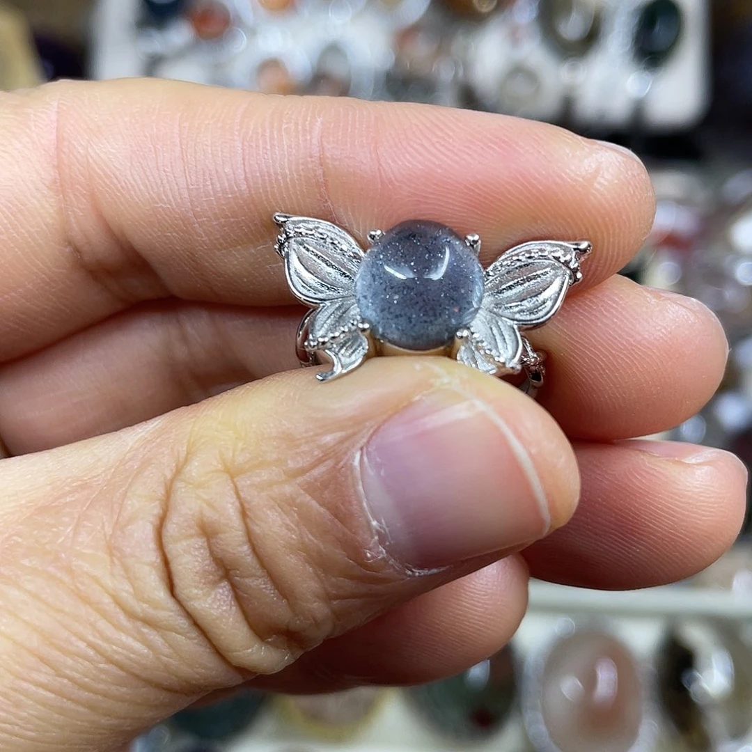 【闪购商品】银S925镶嵌珠宝半成品水晶戒指