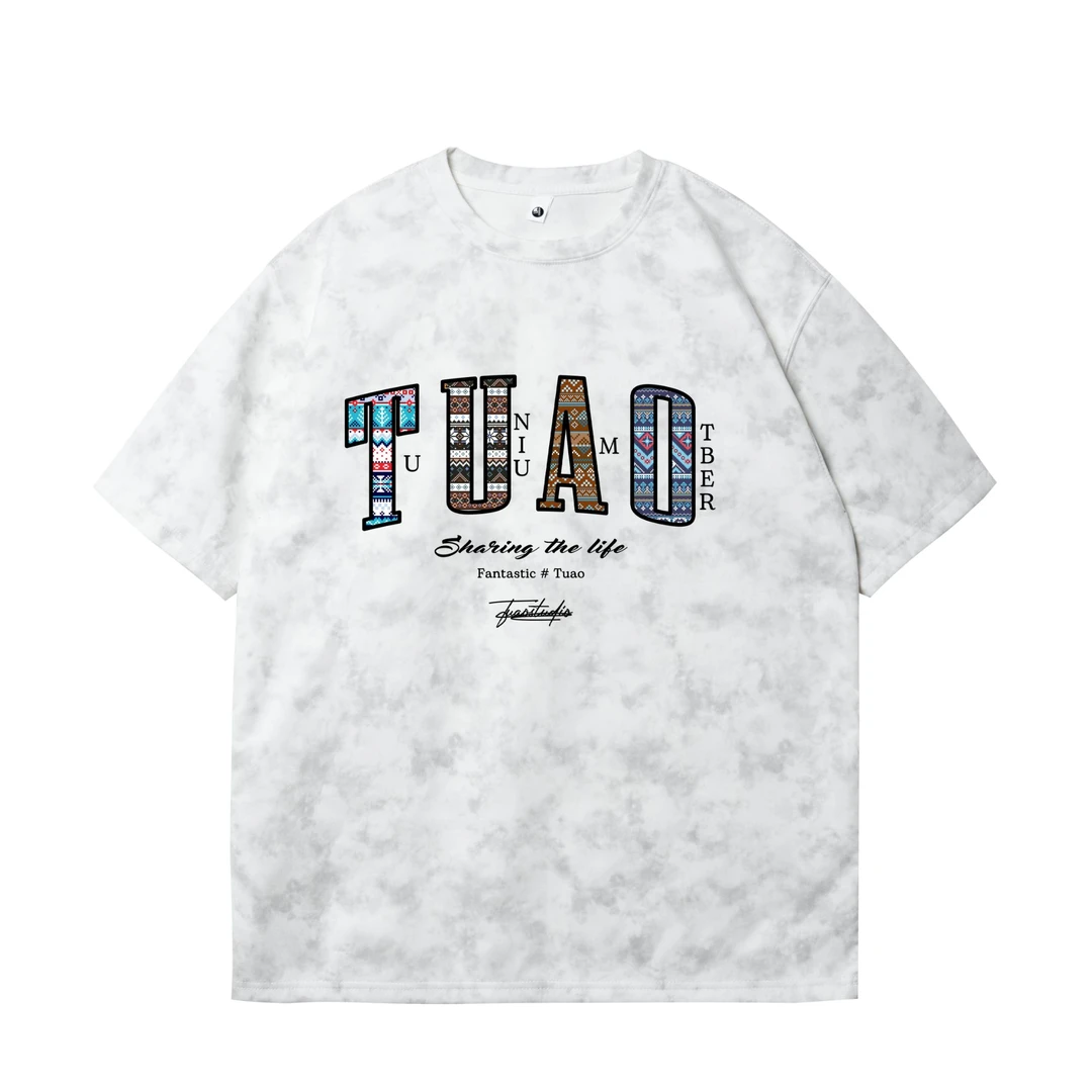 美式印花圆领短袖T恤男夏季潮牌百搭大码T恤半袖复古宽松潮流体恤