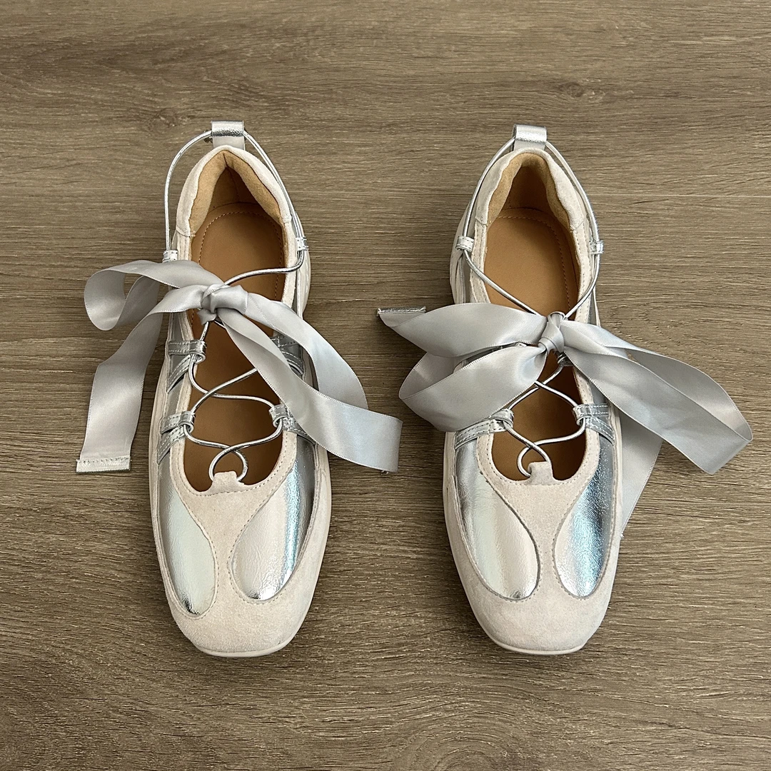 Dannyfrey早秋法式文艺休闲丝带可拆卸两穿真皮德训鞋芭蕾舞鞋