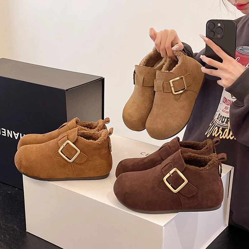 勃肯鞋女小个子5cm增高2025秋冬季加绒新款百搭韩版休闲时尚单鞋