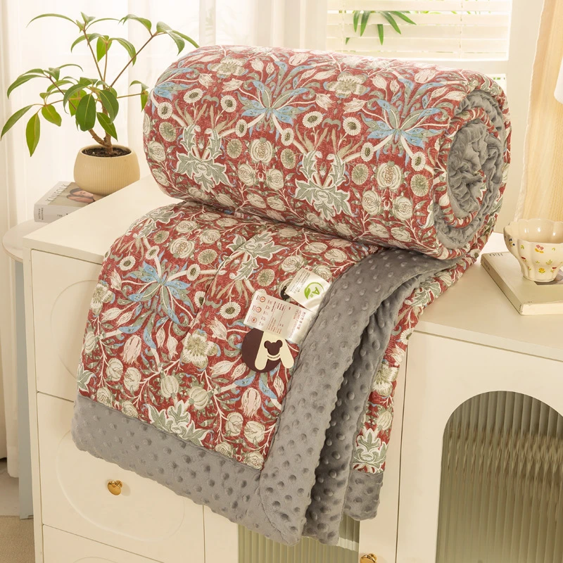 克洛伊全棉豆豆被单双人纯棉豆豆绒春秋加厚保暖学生宿舍冬被