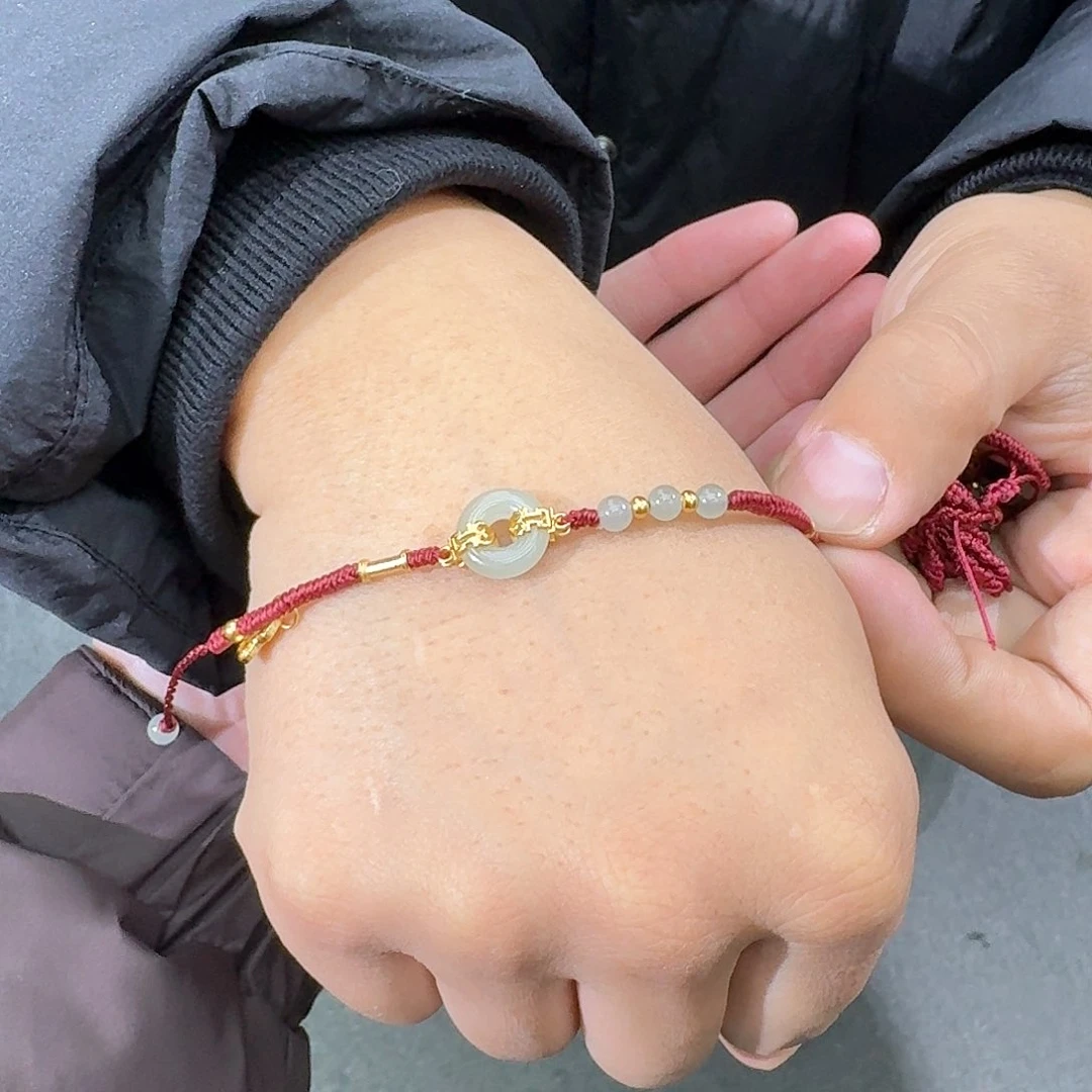 和田玉手链银S925镶嵌211百瑞森