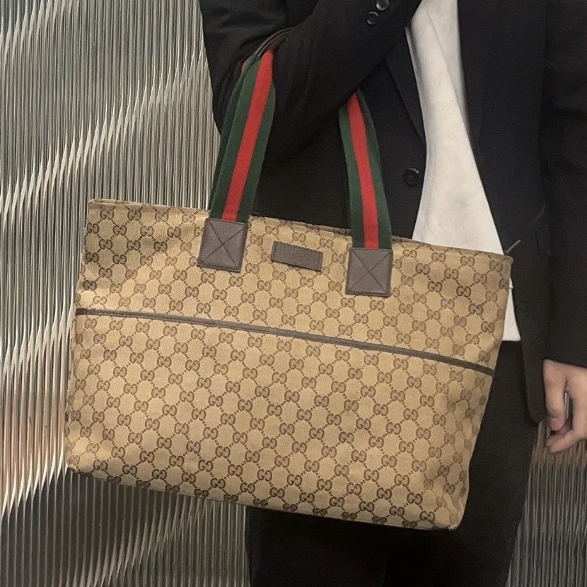 95新 GUCCI/古驰 【涛】18PP09 老花帆布单肩包