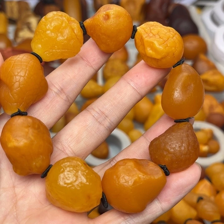 裸石琥珀未镶嵌天然蜜蜡手串