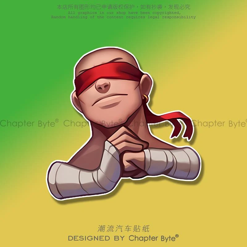 汽车贴纸英雄联盟表情包盲僧李青个性创意卡通车贴电脑机箱装饰贴