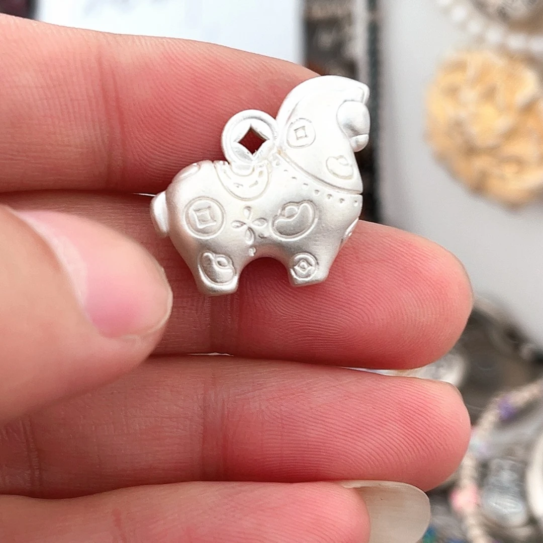 吊坠足银珐琅大马吊坠