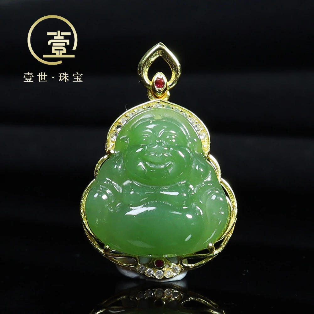 【壹世臻选】天然和田玉佛公吊坠丨s925银镶嵌