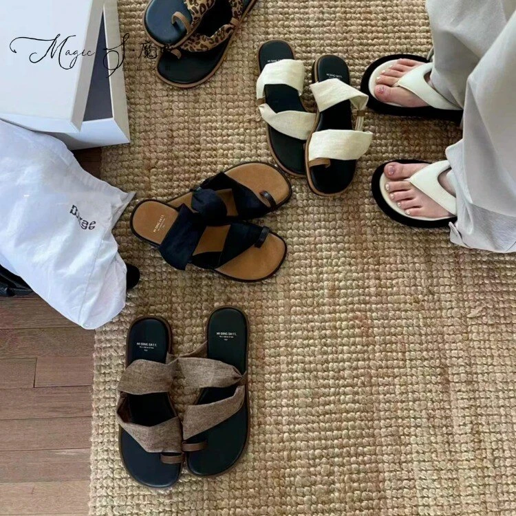 外穿小众厚底罗马套趾拖鞋女2025夏软底韩版法式仙女风凉凉拖海边