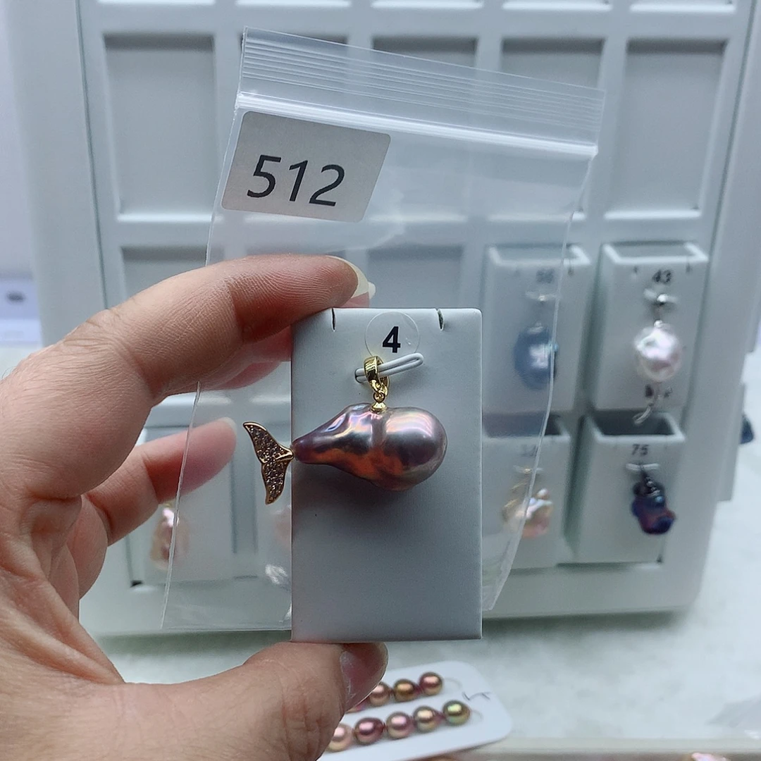 合金吊坠(不含链)淡水珍珠