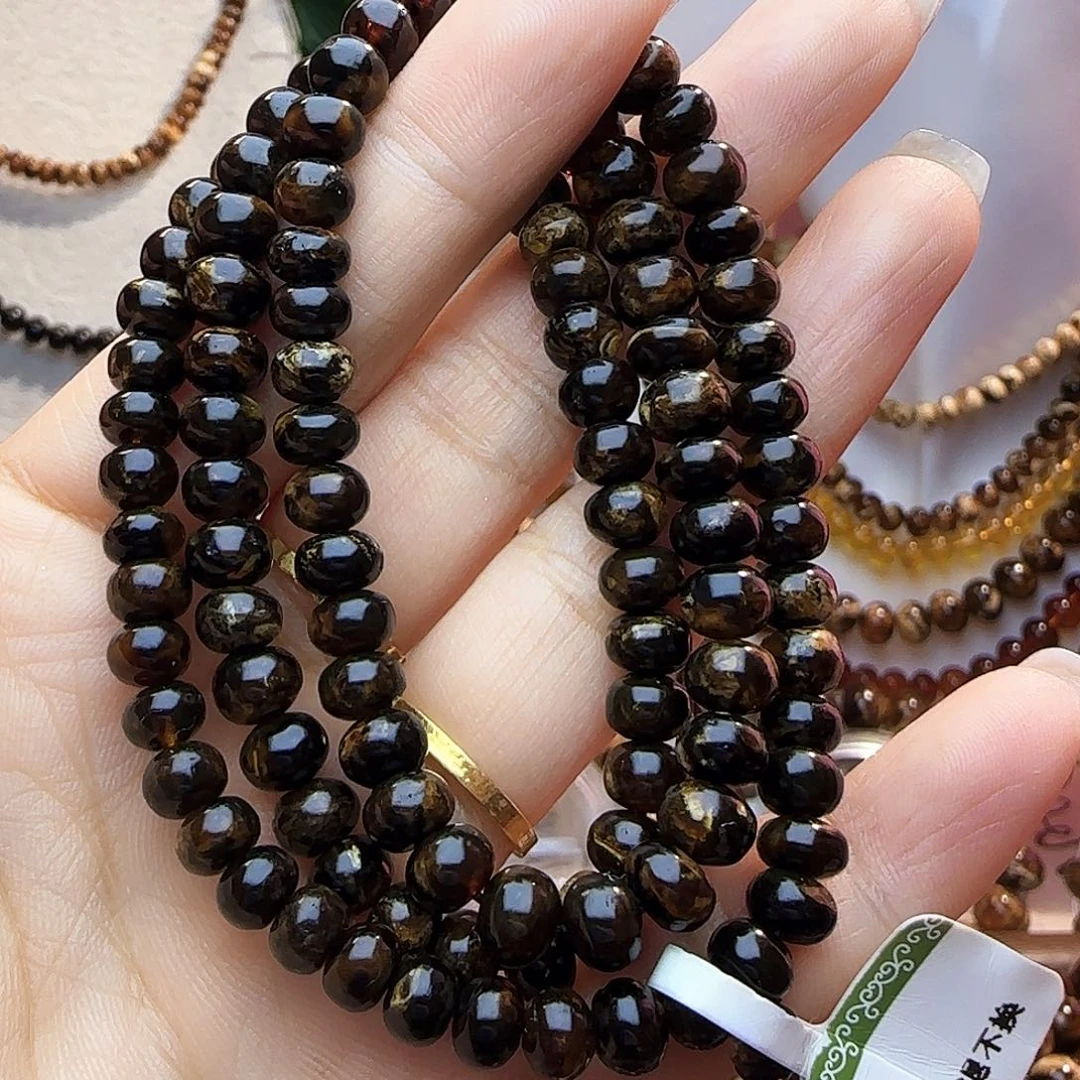 裸石琥珀未镶嵌6+108黑花