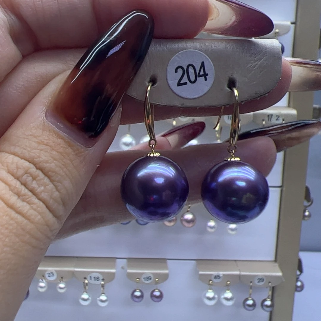 淡水珍珠耳饰18K金镶嵌