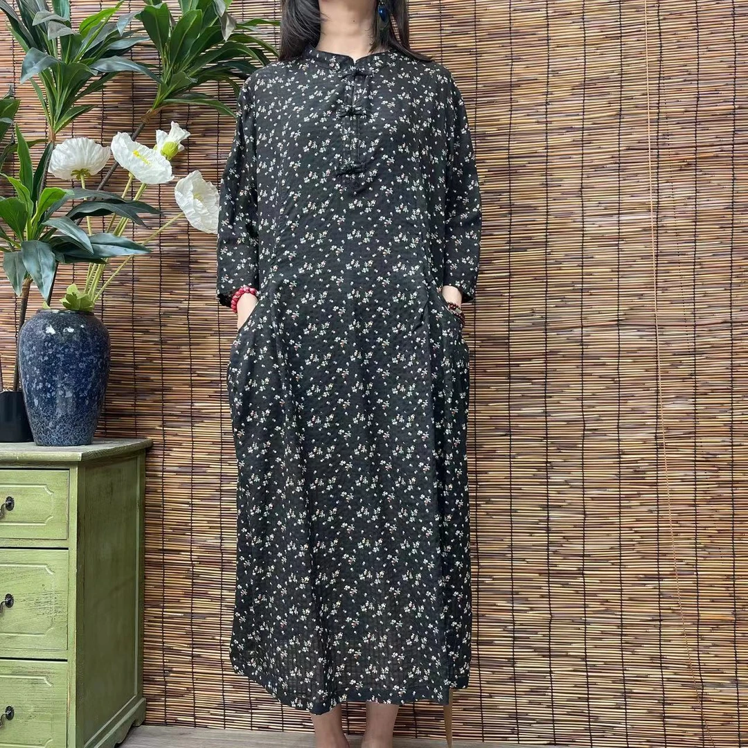 1688新款春夏洋气显瘦减龄遮肉连衣裙碎花裙QZ
