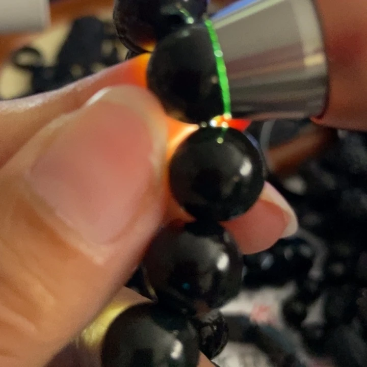 翡翠未镶嵌手链墨翠12