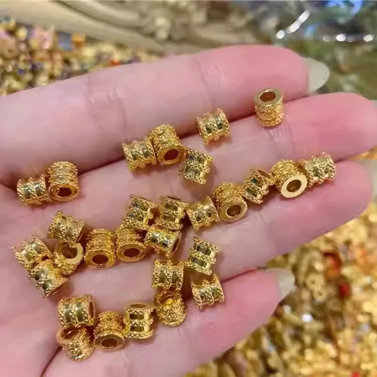 【质检发货】18K金小蛮腰路路通通孔配件吊坠diy（送链子）