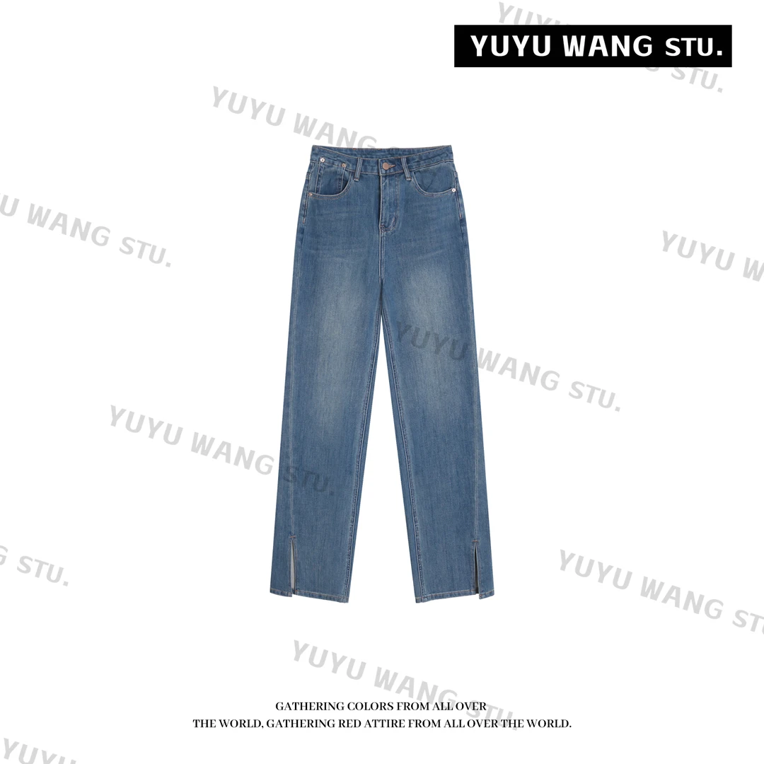 YUYU WANG【腿精】 简约开叉牛仔裤 RBC2FQ184
