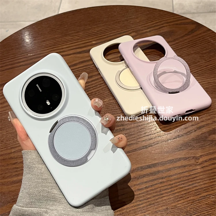 适用华为mate70pro手机壳mate60纯色液态硅胶支架全包防摔保护套