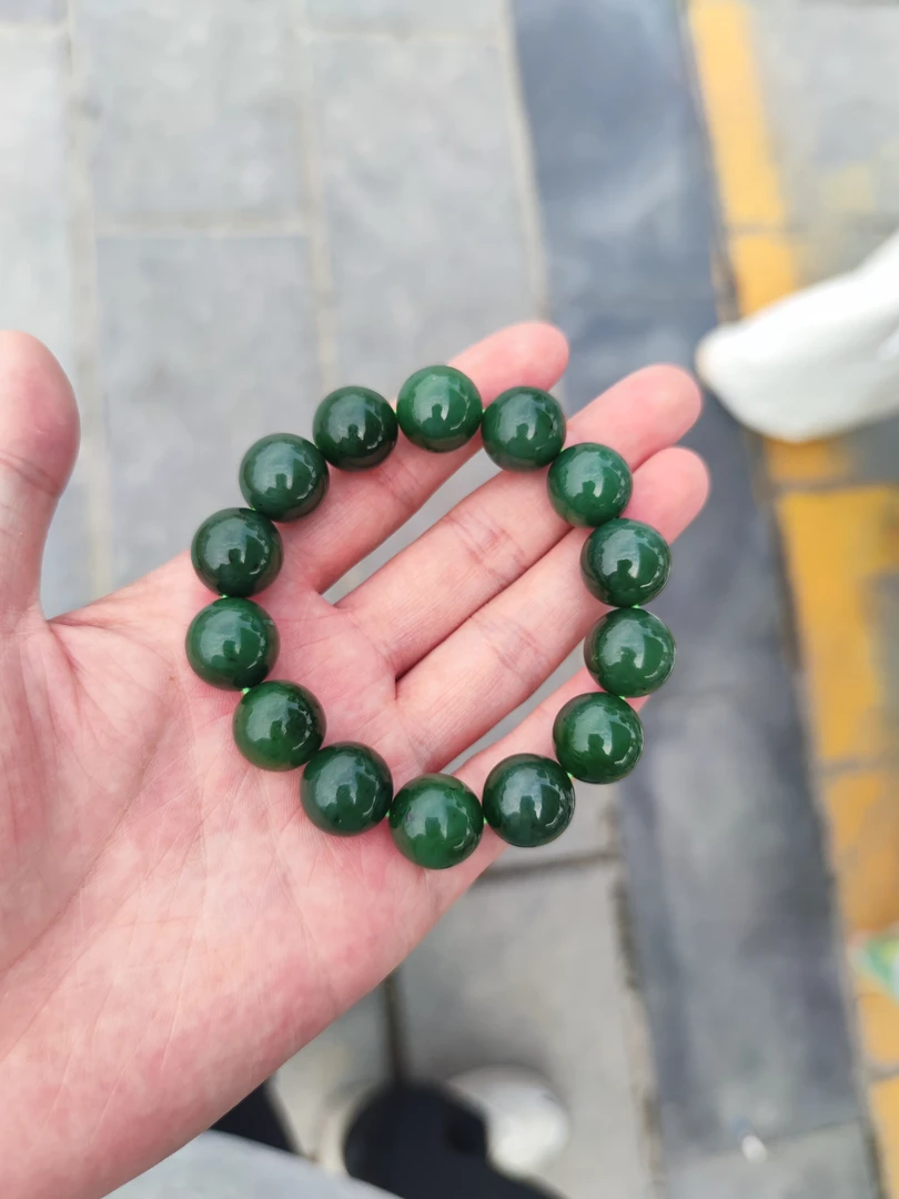 和田玉和田玉碧玉手串